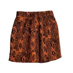 ASOS Orange and Brown Mini A-line Shorts size 6 gently used.